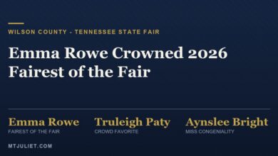 Emma Rowe crowned 2026 Fairest of the Fair at the Wilson County-Tennessee State Fair (J3 Media graphic)