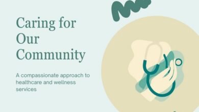 Charitable health clinic illustration with stethoscope and caring hands, Mt. Juliet Tennessee (illustrative)