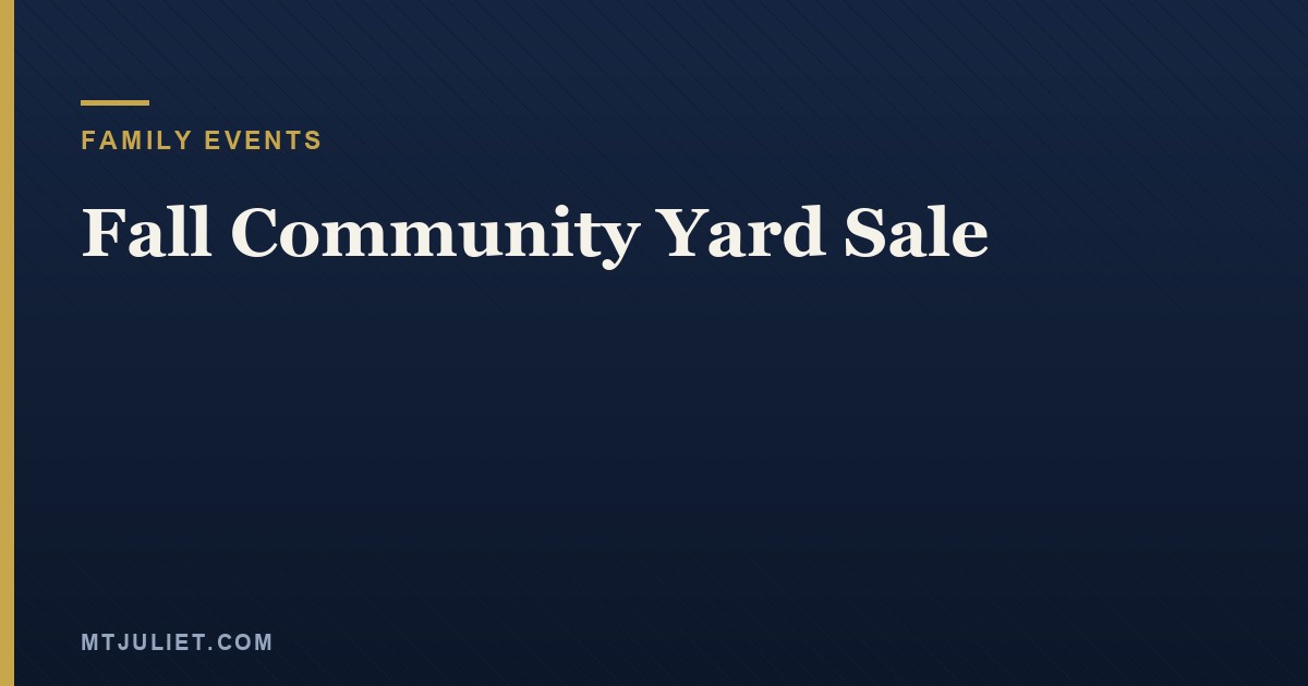 Fall Community Yard Sale