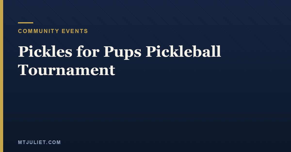 Pickles for Pups Pickleball Tournament