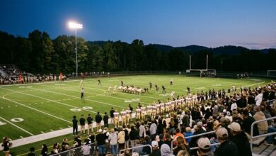 Friday night high school football under the lights in Wilson County, Tennessee (illustrative)